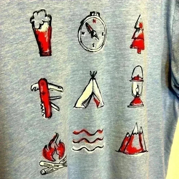 Gap Lived-In Cotton T-Shirt Men's Large Blue Soft Summer Hike Outdoors Camping - Picture 4 of 6